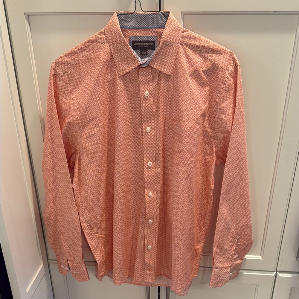 Johnston & Murphy Orange Long Sleeve Casual Shirt